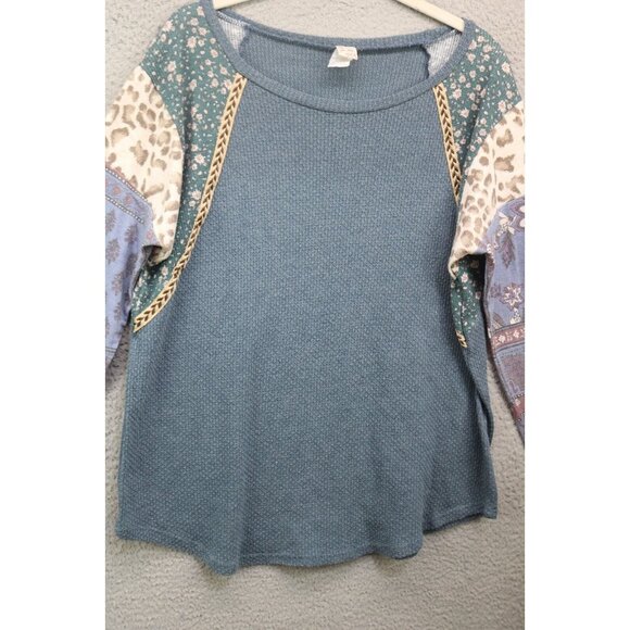 7th Ray Anthropologie Mixed Prints Waffle Knit Tunic-Size Medium-BOHO - Picture 2 of 9